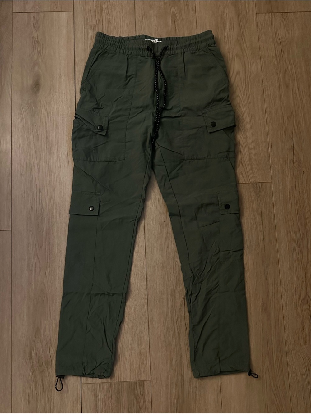 PacSun Men's Olive Cargo Pants with Drawstring Waist